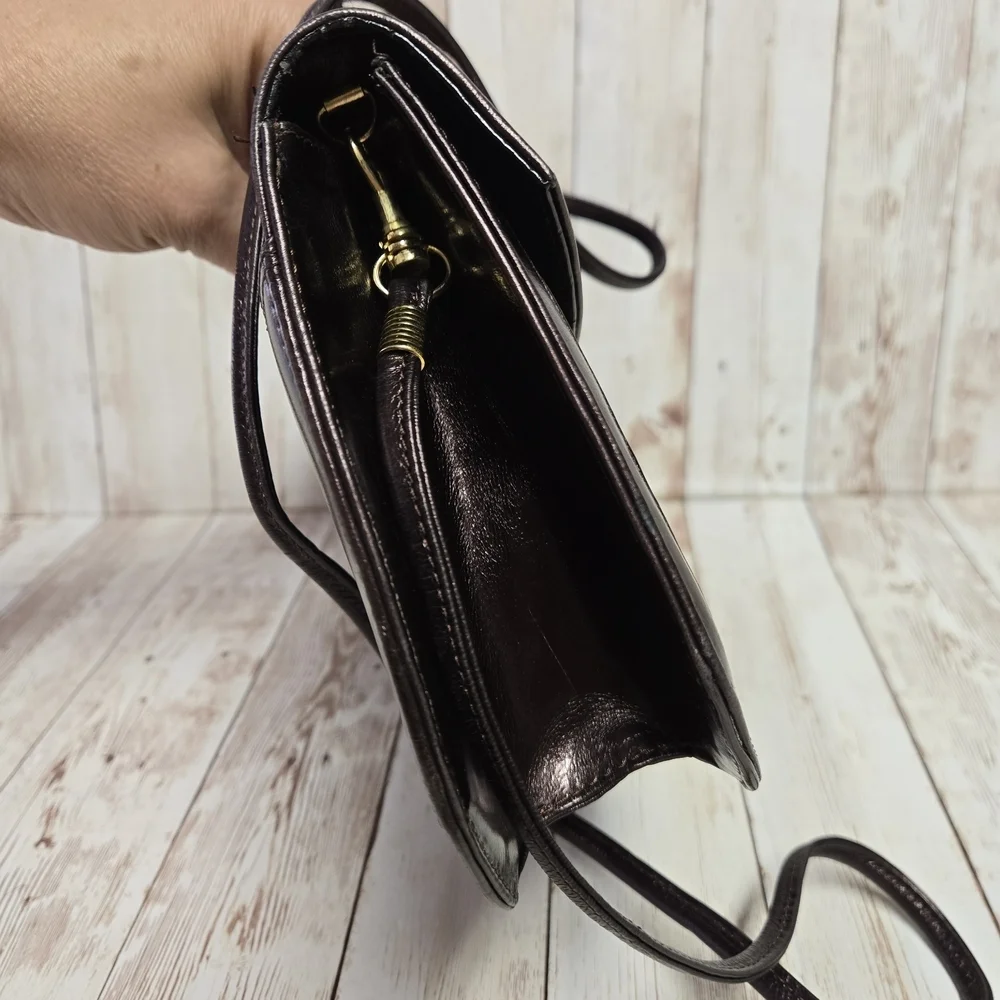 J. Renee Brown Woven Metallic Crossbody Clutch Removable Strap Evening Bag